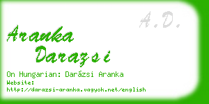 aranka darazsi business card
